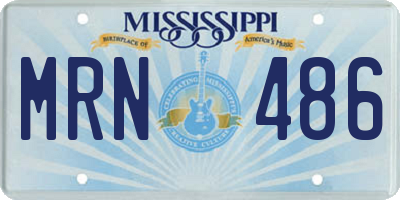 MS license plate MRN486