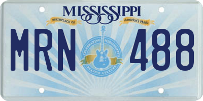 MS license plate MRN488