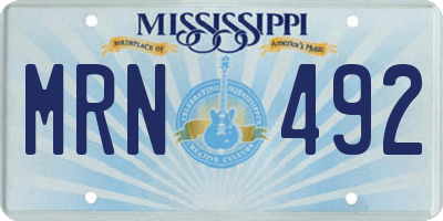 MS license plate MRN492