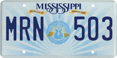 MS license plate MRN503