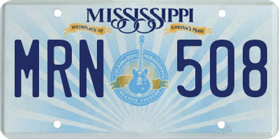 MS license plate MRN508