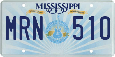 MS license plate MRN510