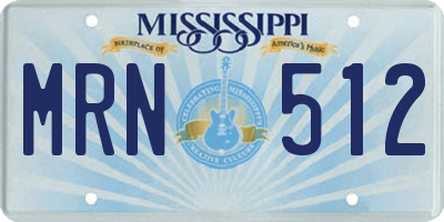 MS license plate MRN512
