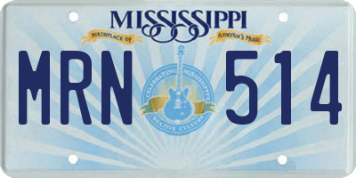 MS license plate MRN514