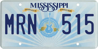 MS license plate MRN515