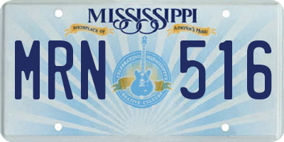 MS license plate MRN516