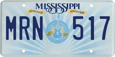 MS license plate MRN517