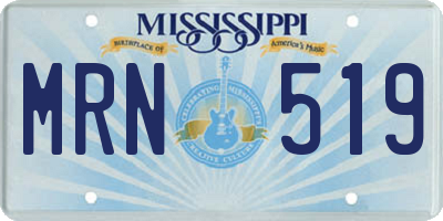 MS license plate MRN519