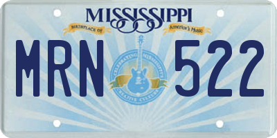 MS license plate MRN522