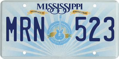MS license plate MRN523