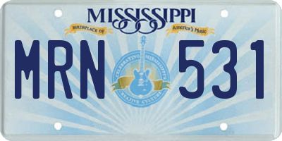MS license plate MRN531