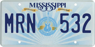 MS license plate MRN532