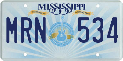 MS license plate MRN534