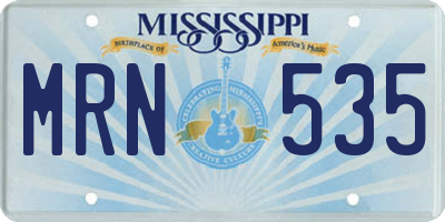 MS license plate MRN535