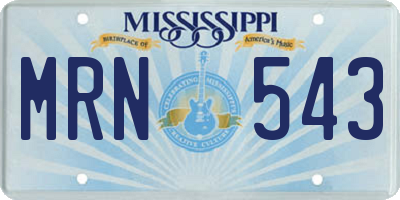 MS license plate MRN543