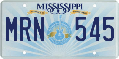 MS license plate MRN545