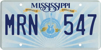 MS license plate MRN547