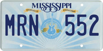 MS license plate MRN552