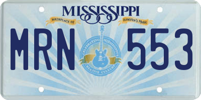 MS license plate MRN553