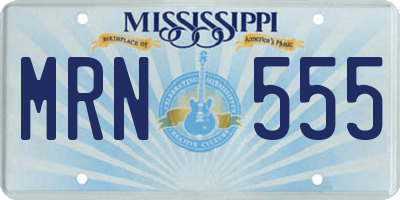 MS license plate MRN555
