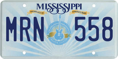 MS license plate MRN558