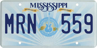 MS license plate MRN559