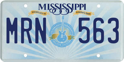 MS license plate MRN563