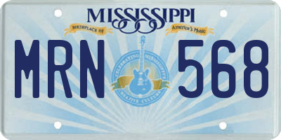 MS license plate MRN568