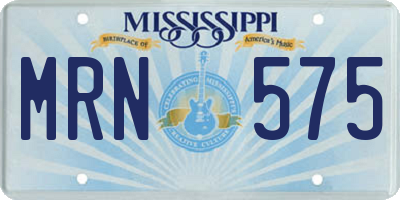 MS license plate MRN575