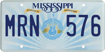 MS license plate MRN576