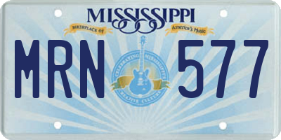 MS license plate MRN577
