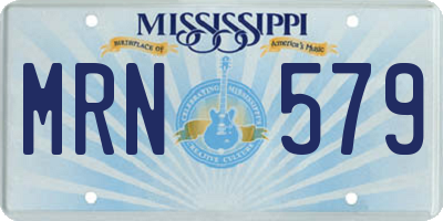MS license plate MRN579