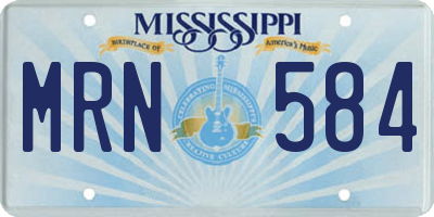 MS license plate MRN584