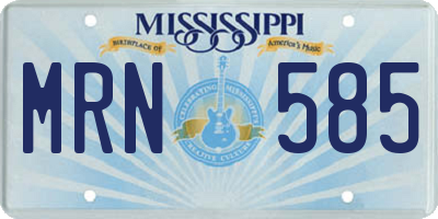 MS license plate MRN585