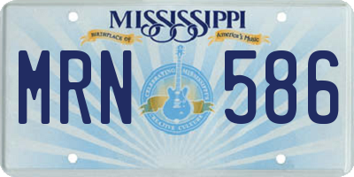MS license plate MRN586