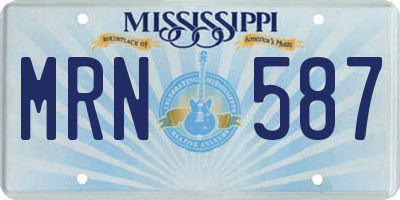 MS license plate MRN587