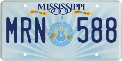 MS license plate MRN588