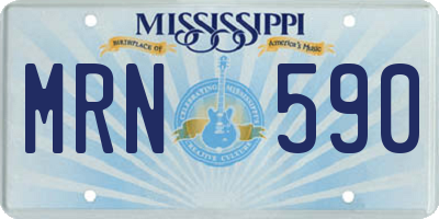 MS license plate MRN590