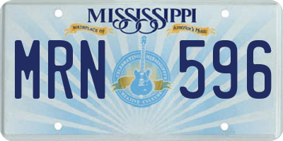 MS license plate MRN596