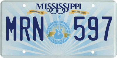 MS license plate MRN597
