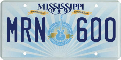 MS license plate MRN600