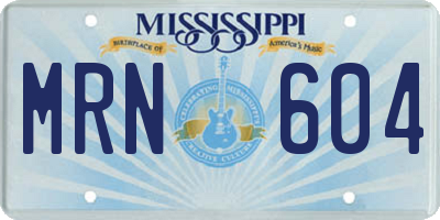 MS license plate MRN604