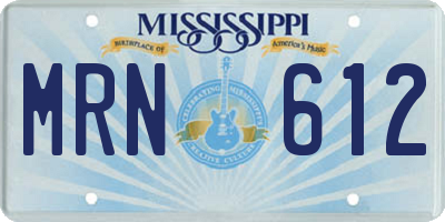 MS license plate MRN612