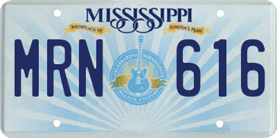MS license plate MRN616