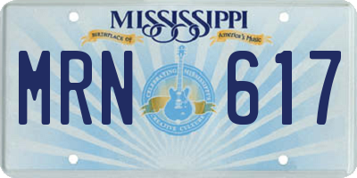 MS license plate MRN617