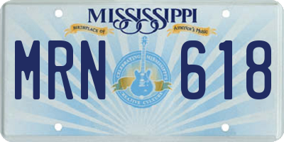MS license plate MRN618