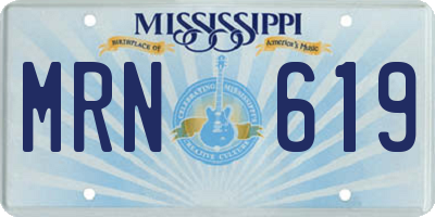 MS license plate MRN619