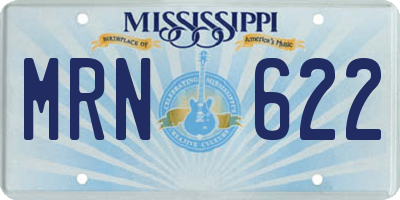 MS license plate MRN622