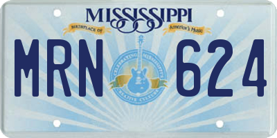 MS license plate MRN624