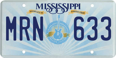 MS license plate MRN633